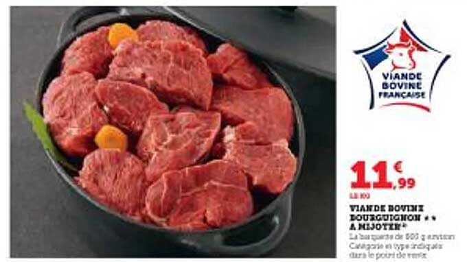 VIANDE BOVINE BOURGUIGNON ** À MIJOTER