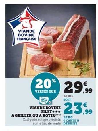 VIANDE BOVINE FILLET ★★★ À GRILLER OU À RÔTIR
