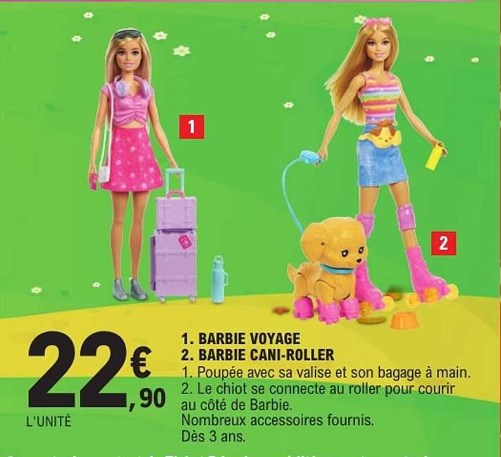 1. BARBIE VOYAGE 2. BARBIE CANI-ROLLER