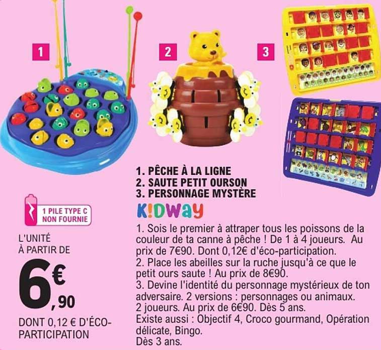 1. PÊCHE À LA LIGNE
2. SAUTE PETIT OURSON
3. PERSONNAGE MYSTÈRE