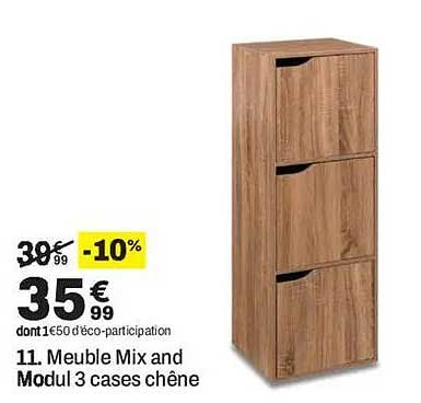 11. Meuble Mix and Modul 3 cases chêne