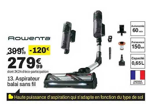 13. Aspirateur balai sans fil