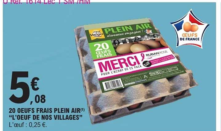 20 OEUFS FRAIS PLEIN AIR “L’OEUF DE NOS VILLAGES”