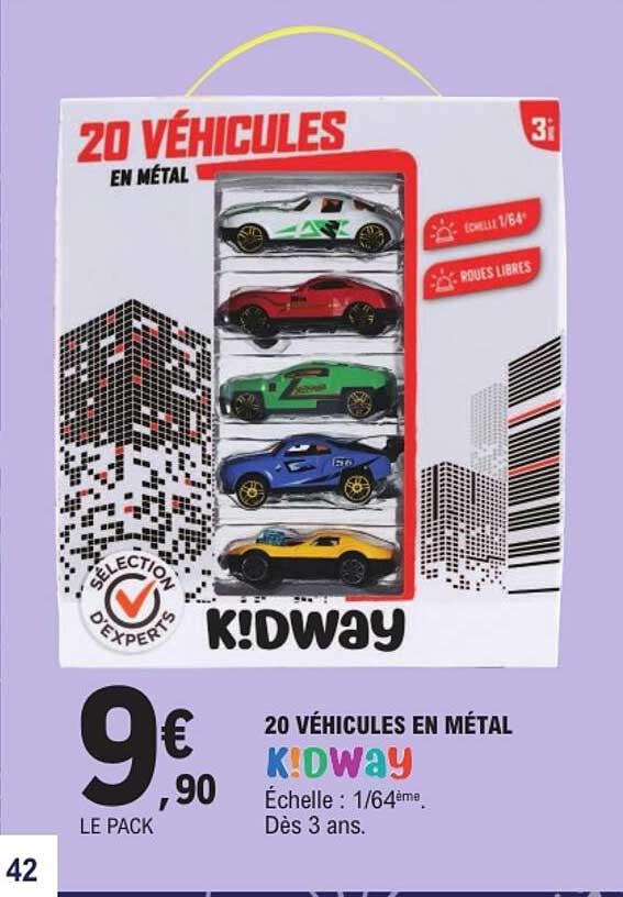 20 VÉHICULES EN MÉTAL K!DWAY