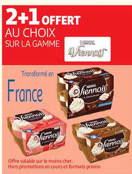 2+1 OFFERT AU CHOIX SUR LA GAMME Nestlé Viennois