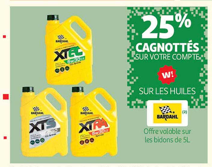 25% CAGNOTTÉS SUR VOTRE COMPTE SUR LES HUILES