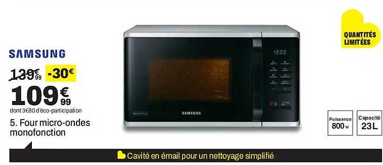 5. Four micro-ondes monofonction