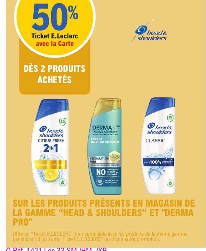 50% Ticket E.Leclerc avec la Carte dès 2 produits achetés