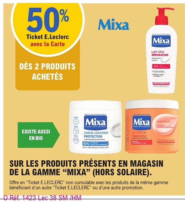 50% Ticket E.Leclerc avec la Carte dès 2 produits achetés