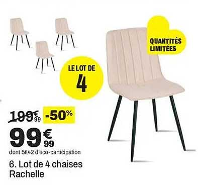 6. Lot de 4 chaises Rachelle