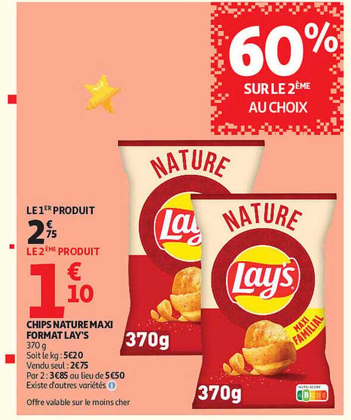 60% sur le 2ème au choix