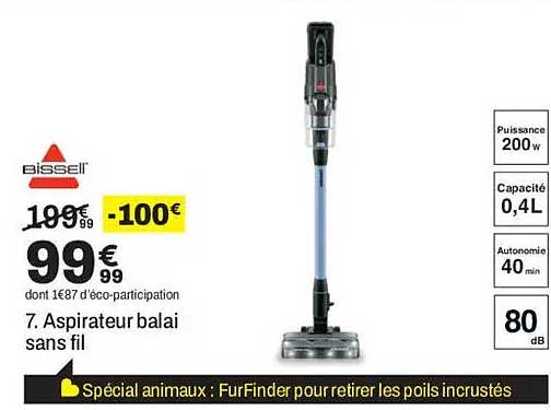 7. Aspirateur balai sans fil