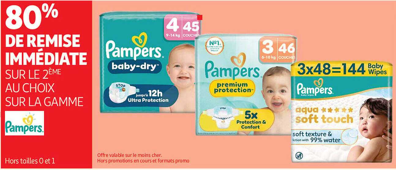 80% DE REMISE IMMÉDIATE SUR LE 2ÈME AU CHOIX SUR LA GAMME Pampers.