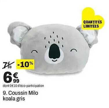 9. Coussin Milo koala gris