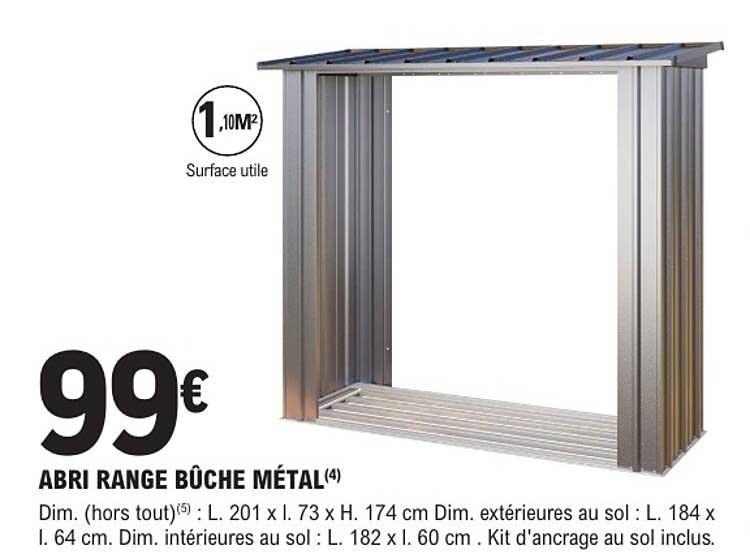 ABRI RANGE BÛCHE MÉTAL(4)