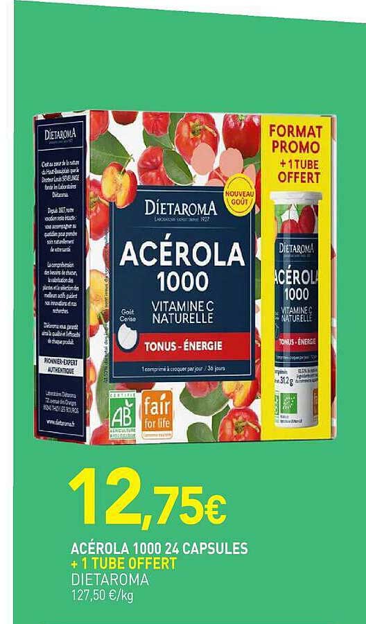 ACÉROLA 1000 24 CAPSULES + 1 TUBE OFFERT DIETAROMA