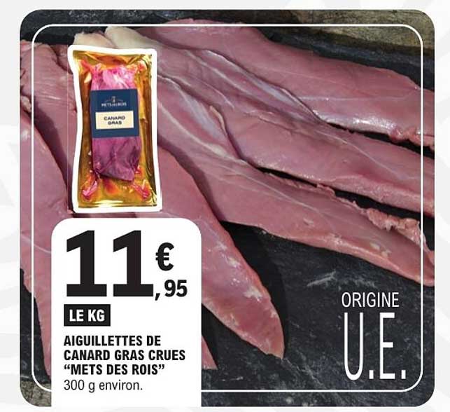 AIGUILLETTES DE CANARD GRAS CRUES “METS DES ROIS” 300 g environ.