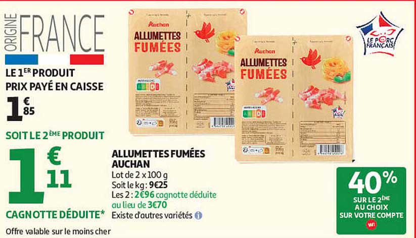 ALLUMETTES FUMÉES AUCHAN