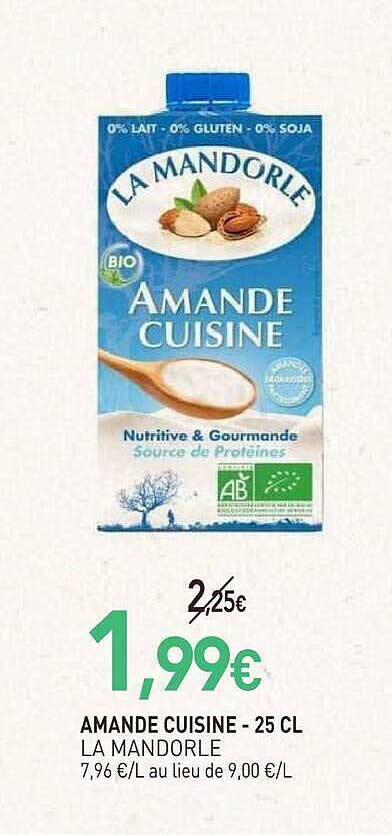 AMANDE CUISINE - 25 CL LA MANDORLE