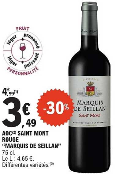 AOC SAINT MONT ROUGE "MARQUIS DE SEILLAN"