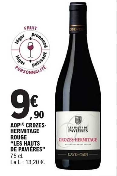 AOP(3) CROZES-HERMITAGE ROUGE “LES HAUTS DE PAVIÈRES”