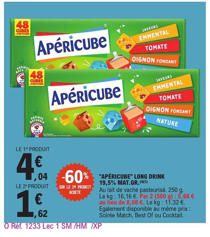 "APÉRICUBE" LONG DRINK 19,5% MAT.GR.