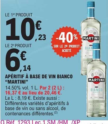 APERITIF À BASE DE VIN BIANCO "MARTINI"