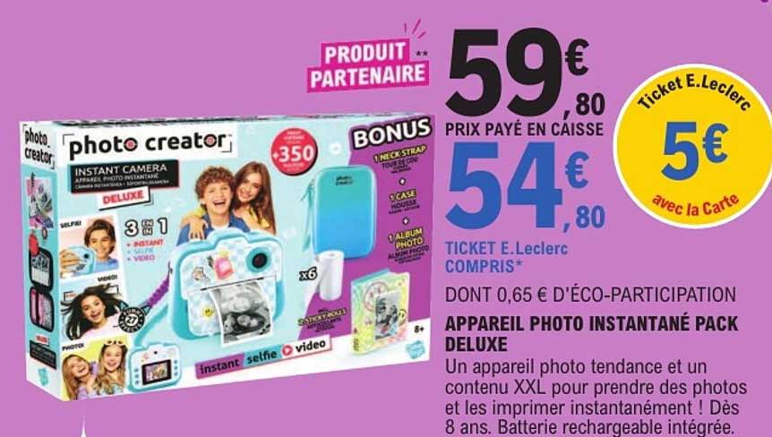 APPAREIL PHOTO INSTANTANÉ PACK DELUXE