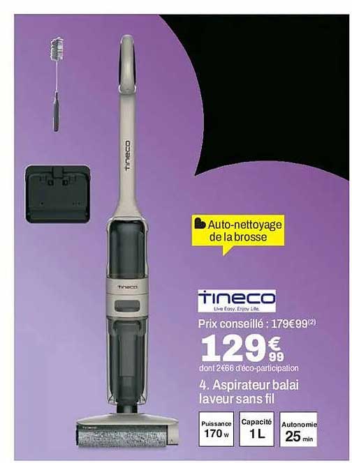 Aspirateur balai laveur sans fil