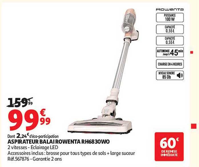 ASPIRATEUR BALAI ROWENTA RH6830WO