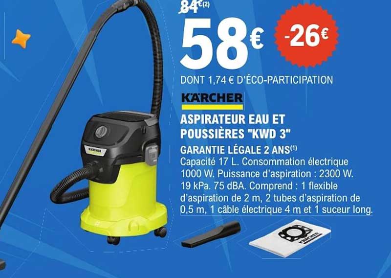 ASPIRATEUR EAU ET POUSSIÈRES "KWD 3"