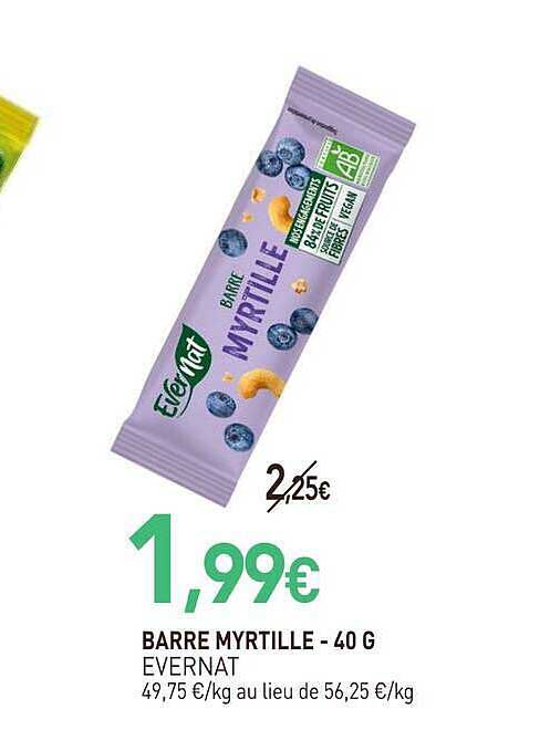 BARRE MYRTILLE - 40 G EVERNAT