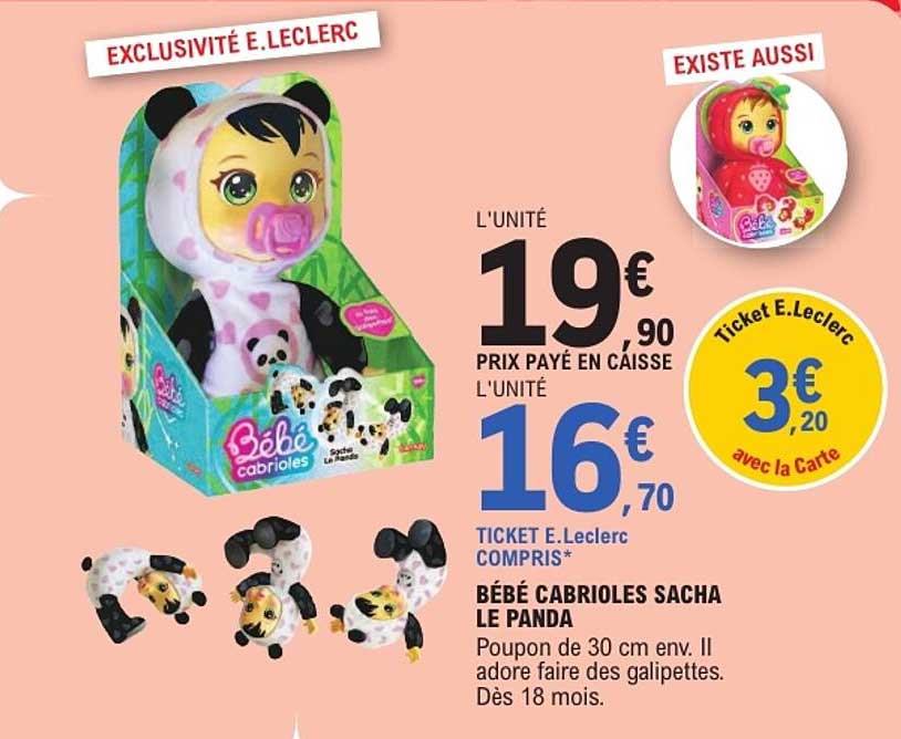 BÉBÉ CABRIOLES SACHA LE PANDA