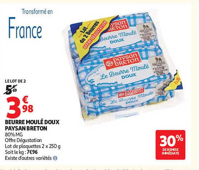 BEURRE MOULÉ DOUX PAYSAN BRETON