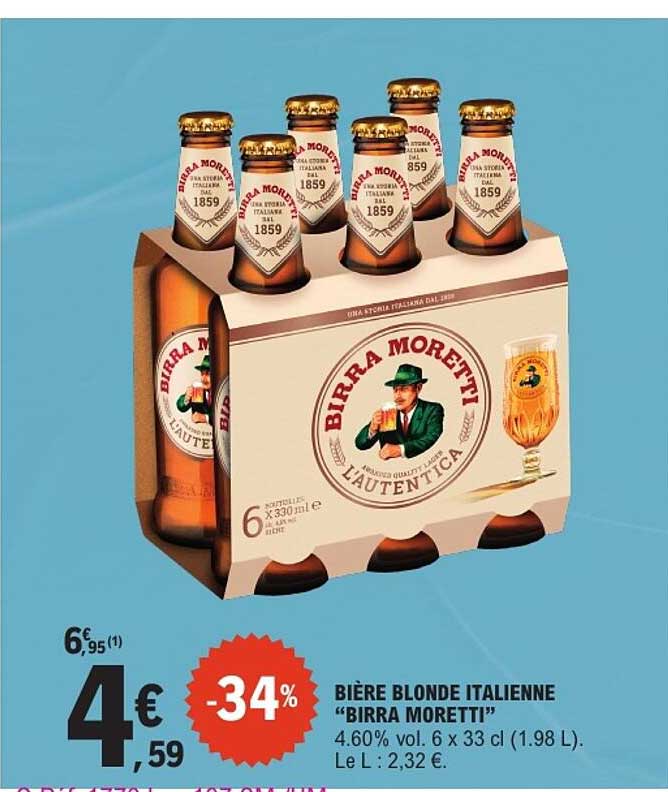 BIÈRE BLONDE ITALIENNE “BIRRA MORETTI”