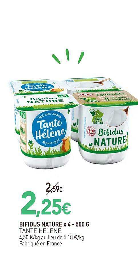 BIFIDUS NATURE x 4 - 500 G TANTE HELENE