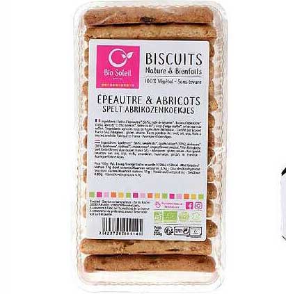 BISCUITS Nature & Bienfaits ÉPEAUTRE & ABRICOTS SPELT ABRIKOZENKOEKJES