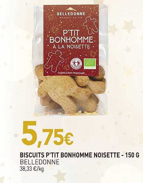 BISCUITS P'TIT BONHOMME NOISETTE - 150 G BELLEDONNE