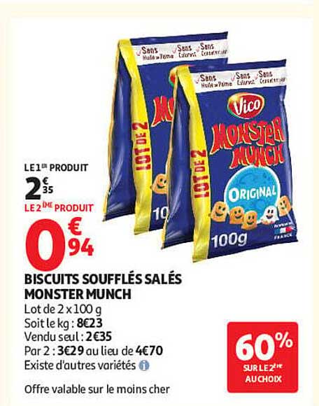 BISCUITS SOUFFLÉS SALÉS MONSTER MUNCH