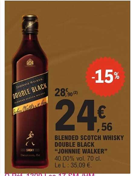 BLENDED SCOTCH WHISKY DOUBLE BLACK “JOHNNIE WALKER”