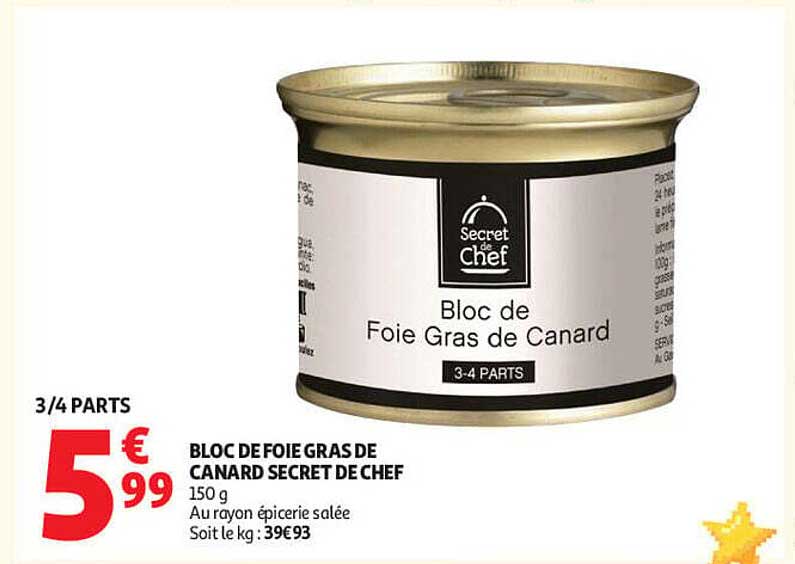 BLOC DE FOIE GRAS DE CANARD SECRET DE CHEF