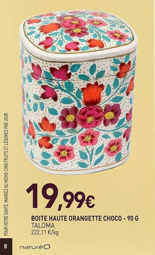 BOITE HAUTE ORANGETTE CHOCO - 90 G TALOMA