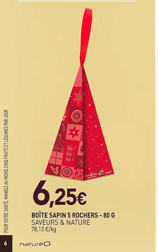 BOÎTE SAPIN 5 ROCHERS - 80 G SAVEURS & NATURE