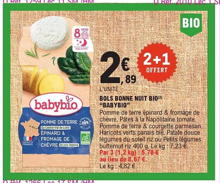 BOLS BONNE NUIT BIO "BABYBIO"