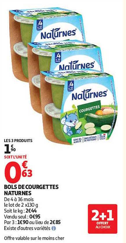 BOLS DE COURGETTES NATURNES