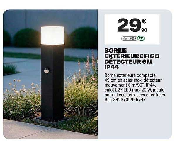 BORNE EXTERIEURE FIGO DETECTEUR 6M IP44