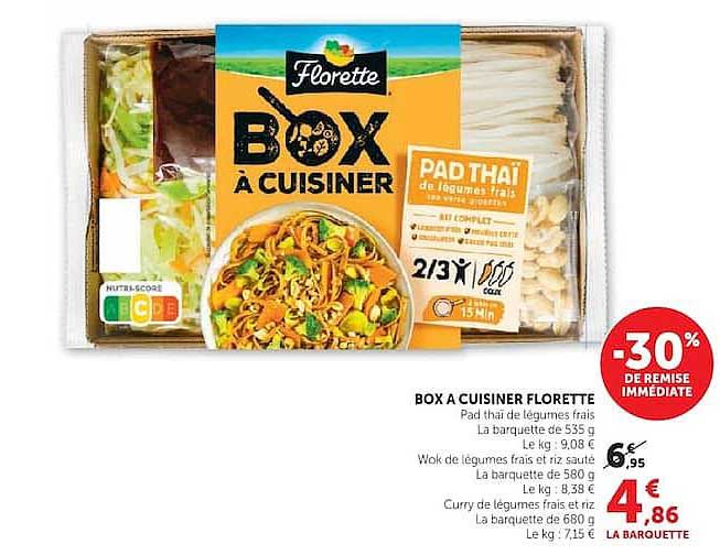 BOX A CUISINER FLORETTE Pad thaï de légumes frais
