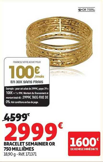 BRACELET SEMAINIER OR 750 MILLIÈMES