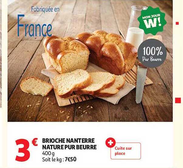 BRIOCHE NANTERRE NATURE PUR BEURRE