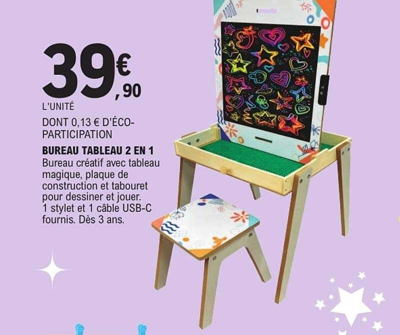 BUREAU TABLEAU 2 EN 1